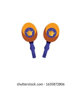 Mardi gras maracas design, Party carnival decoration celebration festival holiday fun new orleans and traditional theme Vector illustration