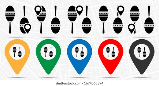 Mardi gras, maracas icon in location set. Simple glyph, flat illustration element of mardi gras theme icons