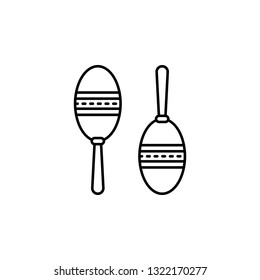Mardi gras, maracas icon. Simple thin line, outline vector of Mardi Gras icons for UI and UX, website or mobile application