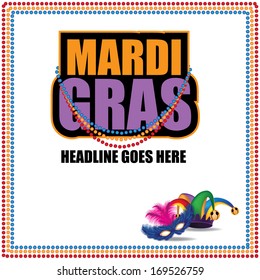 Mardi Gras marketing template. EPS 10 vector, grouped for easy editing. No open shapes or paths.