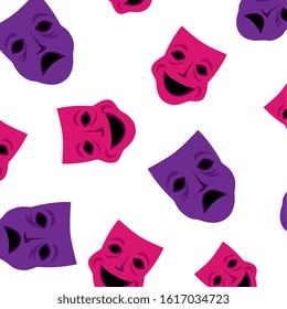 Mardi gras mask background design, Party carnival decoration celebration festival holiday fun new orleans and traditional theme Vector illustration