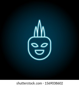 Mardi gras, mask blue neon icon. Simple thin line, outline vector of mardi gras icons for ui and ux, website or mobile application