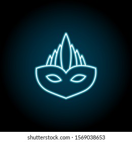 Mardi gras, mask blue neon icon. Simple thin line, outline vector of mardi gras icons for ui and ux, website or mobile application