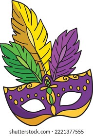 Mardi Gras Mask Cartoon Colored Clipart