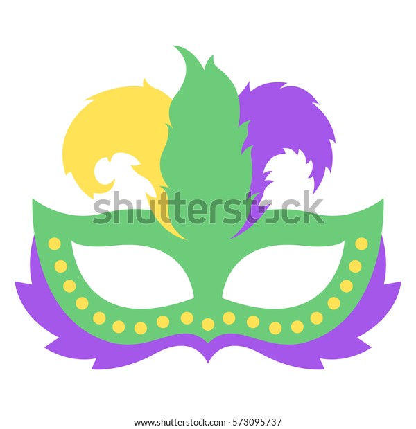 Mardi Gras Mask Theater Masquerade Mask w// Feathers Costume