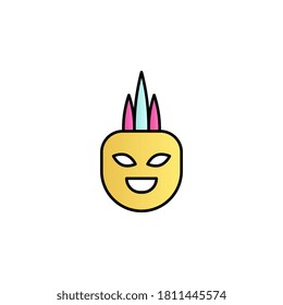 Mardi gras, mask color gradient vector icon