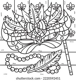 Mardi Gras Mask Coloring Page for Kids