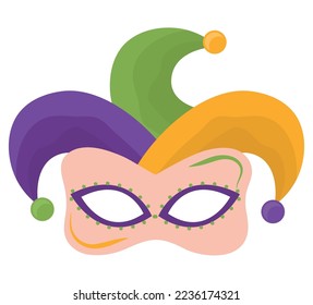 mardi gras mask design over white