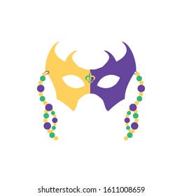 Mardi gras mask design, Party carnival decoration celebration festival holiday fun new orleans and traditional theme Vector illustration