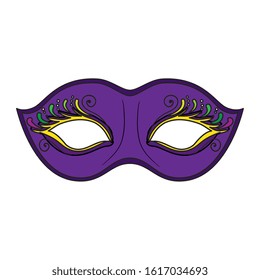 Mardi gras mask design, Party carnival decoration celebration festival holiday fun new orleans and traditional theme Vector illustration