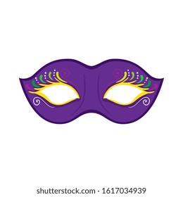 Mardi gras mask design, Party carnival decoration celebration festival holiday fun new orleans and traditional theme Vector illustration