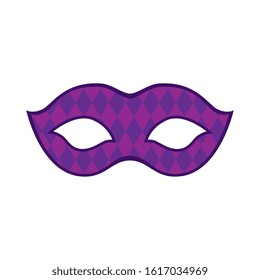 Mardi gras mask design, Party carnival decoration celebration festival holiday fun new orleans and traditional theme Vector illustration