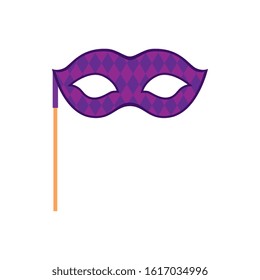 Mardi gras mask design, Party carnival decoration celebration festival holiday fun new orleans and traditional theme Vector illustration