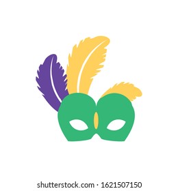 Mardi gras mask design, Party carnival decoration celebration festival holiday fun new orleans and traditional theme Vector illustration
