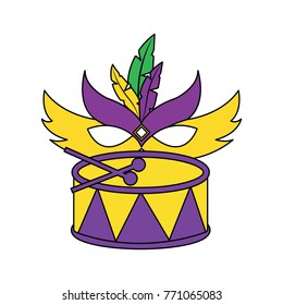 mardi gras mask and drum festival celebration