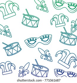 mardi gras mask drum hat jester pattern design