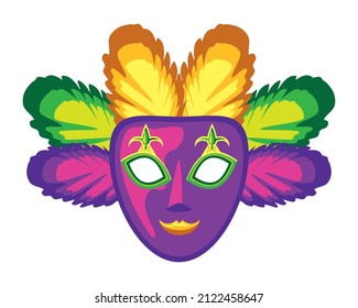 mardi gras mask with feathers