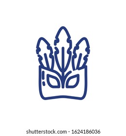 Mardi gras mask with feathers, design, Party carnival decoration celebration festival holiday fun new orleans and traditional theme Vector illustration