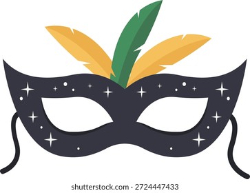 Máscara de Mardi Gras con Plumas Ilustración vectorial
