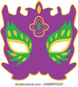 Mardi gras mask in flat style
