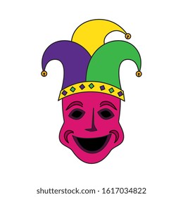 Mardi gras mask and hat design, Party carnival decoration celebration festival holiday fun new orleans and traditional theme Vector illustration