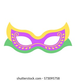 Mardi gras mask. Icon colorful props for carnival or theater.