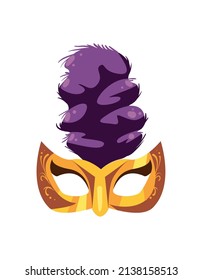 mardi gras mask icon of golden color