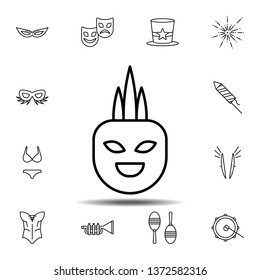 Mardi gras, mask icon. Simple thin line, outline vector element of Mardi Gras icons set for UI and UX, website or mobile application