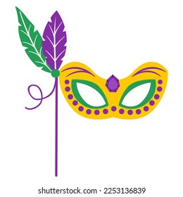 Mardi gras mask isolated on white background. Vector illustration