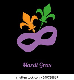 Mardi gras mask on black background