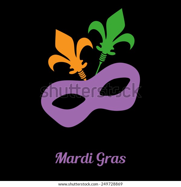 Mardi Gras Mask On Black Background Stock Vector (Royalty Free