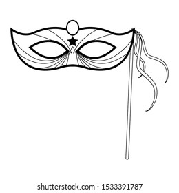 mardi gras masks clip art black and white