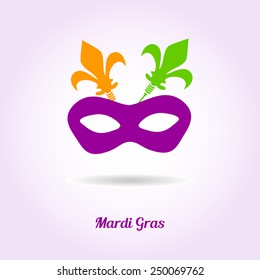 Mardi gras mask. Vector card or invitation design.