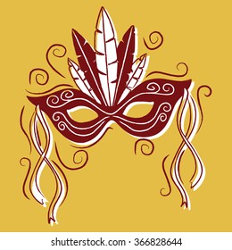 Mardi Gras Mask - Vector Illustration Icom