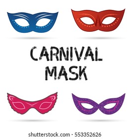 Mardi gras mask, vector mardi gras masks isolated on white