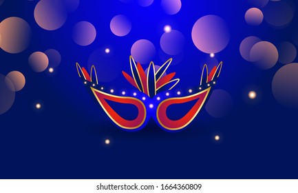 Mardi Gras Masks with bokeh background