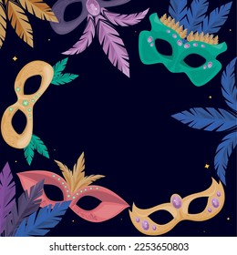 mardi gras masks border poster