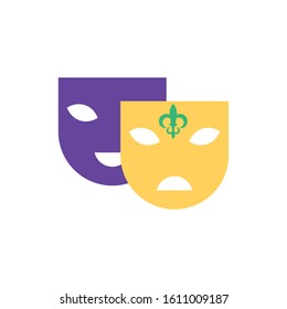 Mardi gras masks design, Party carnival decoration celebration festival holiday fun new orleans and traditional theme Vector illustration