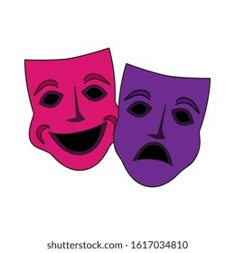Mardi gras masks design, Party carnival decoration celebration festival holiday fun new orleans and traditional theme Vector illustration