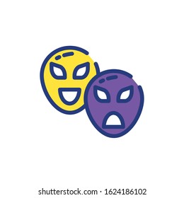 Mardi gras masks design, Party carnival decoration celebration festival holiday fun new orleans and traditional theme Vector illustration