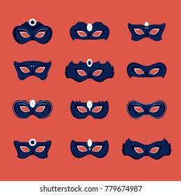 Mardi gras masks icons