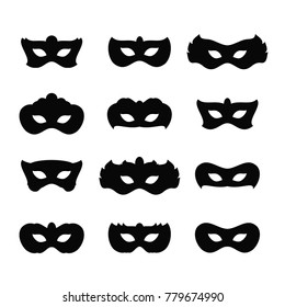 Mardi gras masks icons