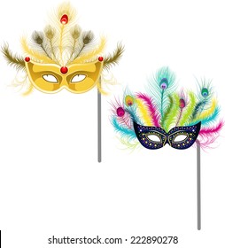 mardi gras masks illustrations