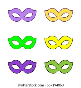 Mardi Gras Masks Set