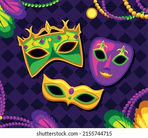 carnaval de máscaras de mardi gras