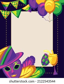 mardi gras masquerade and garland style