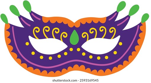 Mardi Gras Masquerade Mask Hand Drawn Vector Illustration