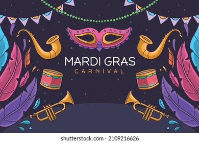 mardi gras masquerade music festival background 