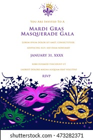 Mardi Gras Masquerade Party Invitation 