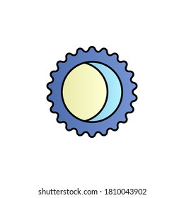Mardi gras, moon, moon pie color gradient vector icon